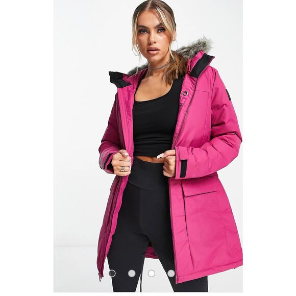Adidas XPLORIC winter Parka with faux fur hood power berry S - Picture 1 of 10